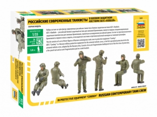 Zvezda 3684 RUSSIAN CONTEMPORARY TANK CREW in protective equipment 