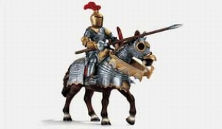 Sch70017 KNIGHT W LANCE ON HORSE