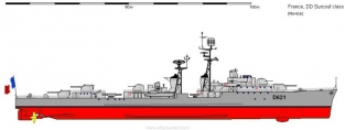 Heller 1092 SURCOUF French Navy Destroyer