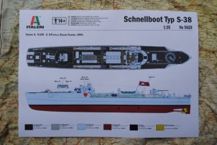 Italeri 5620 Schnellboot Typ S-38 armed with 4.0 cm Flak 28 'Bofors'