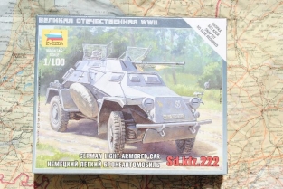 Zvezda 6157 – 1/100 Wargame Addon: German Sd.Kfz 222 Armored Cars – Model Kit