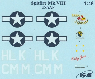 ICM 48065 Supermarine Spitfire Mk.VIII US Air Force Fighter