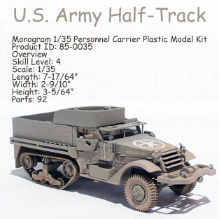 Monogram 85-0035 U.S.Army Personnel Carrier M3A1 Combat Zone Armored Vehicle