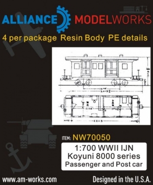 NW70050 WWII IJN Koyuni 8000 series Passenger and Post Railcars