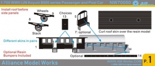 NW70050 WWII IJN Koyuni 8000 series Passenger and Post Railcars