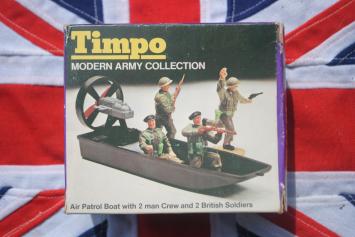 Timpo Toys 768 Air Patrol Boat with 2 man Crew and 2 British Soldiers 'Modern Army Collection' 