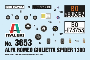Italeri 3653 Alfa Romeo Giulietta Spider 1300