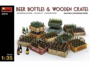 Mini Art 35574 BEER BOTTLES & WOODEN CRATES