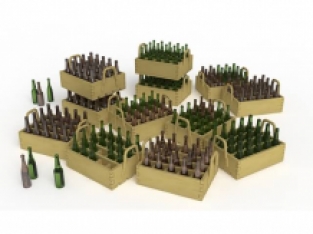 Mini Art 35574 BEER BOTTLES & WOODEN CRATES