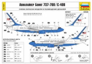 Zvezda 7027 BOEING 737-700/C-40B Airliner
