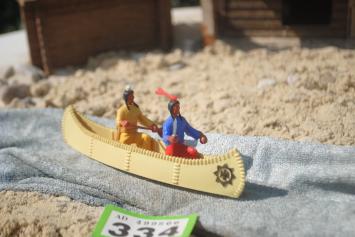 Timpo Toys G.334 Canoe with 2 Indians - Beige
