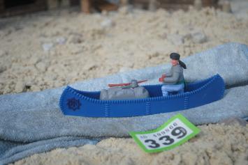 Timpo Toys G.339 Canoe with trapper + load 'Dark Blue' - rare