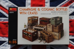 Mini Art 35575 CHAMPAGNE & CONGNAC BOTTLES with CRATES