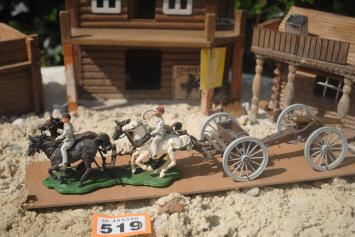 Timpo Toys O.519 Confederate Soldiers 1st version 'Wild West Gun Carriage and Team with Shell-Firing Field-Piece'