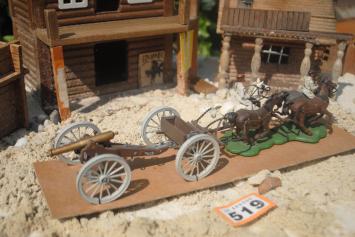 Timpo Toys O.519 Confederate Soldiers 1st version 'Wild West Gun Carriage and Team with Shell-Firing Field-Piece'