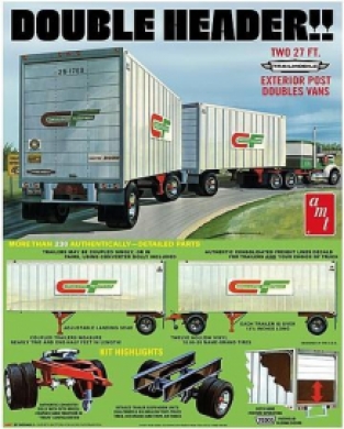 AMT 1132 DOUBLE HEADER!! Tandem Van Trailer