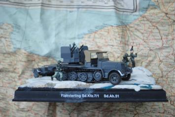 Atlas BN42 Flakvierling Sd.Kfz. 7/1 with Sd.Ab.51 TRAILER diorama 