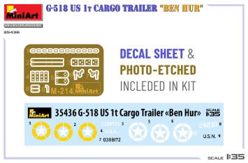 MiniArt 35436 G-518 U.S. 1T Cargo Trailer Ben Hur