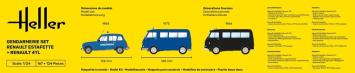 Heller 50325 GENDARMERIE SET RENAULT ESTAFETTE + RENAULT 4TL