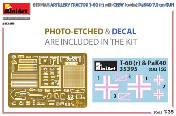 MiniArt 35395 German Artillery Tractor T-60(r) with Crew, Towing PaK40 7.5cm Gun