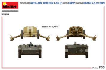 MiniArt 35395 German Artillery Tractor T-60(r) with Crew, Towing PaK40 7.5cm Gun