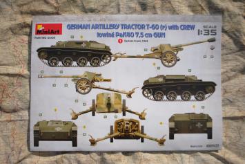 MiniArt 35395 German Artillery Tractor T-60(r) with Crew, Towing PaK40 7.5cm Gun