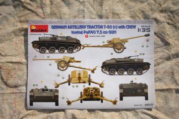 MiniArt 35395 German Artillery Tractor T-60(r) with Crew, Towing PaK40 7.5cm Gun