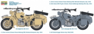 Italeri 7403 GERMAN MILITARY MOTORCYCLE with SIDECAR 1:9