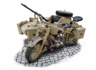 Italeri 7403 GERMAN MILITARY MOTORCYCLE with SIDECAR 1:9