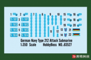 Hobby Boss 83527 German Navy Type 212 Attack Submarine