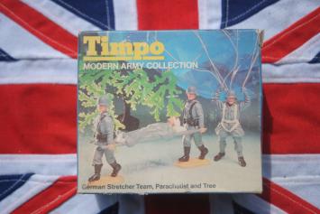 Timpo Toys 769 German Stretcher Team, Parachutst and Tree 'Modern Army Collection'