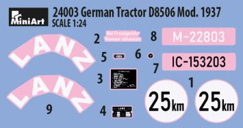 MiniArt 24003 GERMAN TRACTOR D8506 MOD. 1937