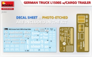 Mini Art 38023 GERMAN TRUCK L1500S with CARGO TRAILER