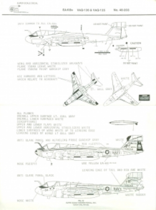 Micro Scale Decals 48-203 Grumman EA-6B PROWLER - VAQ-136 & VAQ-129