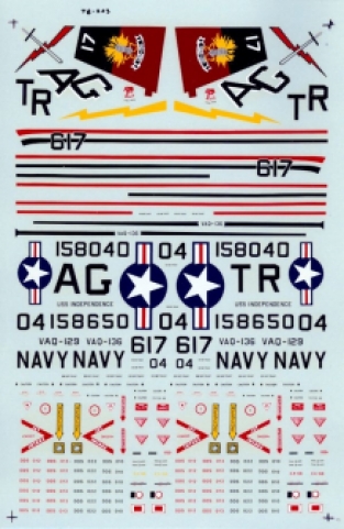 Micro Scale Decals 48-203 Grumman EA-6B PROWLER - VAQ-136 & VAQ-129