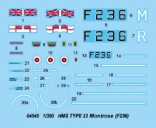 Trumpeter 04545 HMS TYPE 23 Frigate - Montrose F236