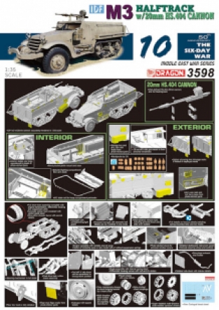 Dragon 3598 IDF M3 Halftrack with 20mm HS.404 Cannon