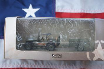 Atlas AE6038 Jeep Willys MB + Trailer Free French Army ‘De La 2e DB’