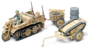 Tamiya 32502 KETTENKRAFTRAD with Infantry Cart & Goliath Demolition Vehicle