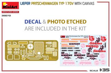 MiniArt 38072 Liefer Pritschenwagen Typ 170V with Canvas