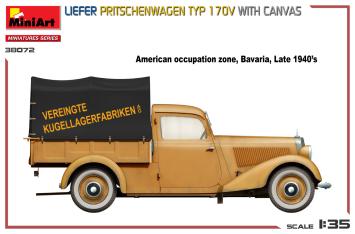 MiniArt 38072 Liefer Pritschenwagen Typ 170V with Canvas