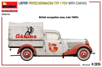 MiniArt 38072 Liefer Pritschenwagen Typ 170V with Canvas