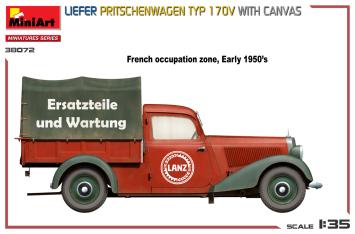 MiniArt 38072 Liefer Pritschenwagen Typ 170V with Canvas