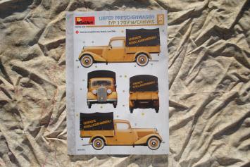 MiniArt 38072 Liefer Pritschenwagen Typ 170V with Canvas