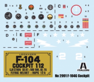 Italeri 2991 Lockheed F-104G Starfighter Cockpit  1/12