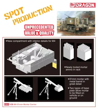 Dragon 6361 M4 81mm Mortar Carrier Half Track