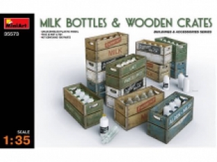 Mini Art 35573 MILK BOTTLES & WOODEN CRATES