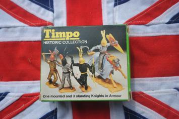 Timpo Toys 708 One mounted and 3 standing knight in Armour 'Historic Collection'