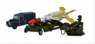 Oxford 76SET65 BLOODHOUD Guided Missile with Launching Ramp, Loading Trolley and RAF Land Rover