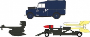 Oxford 76SET65 BLOODHOUD Guided Missile with Launching Ramp, Loading Trolley and RAF Land Rover